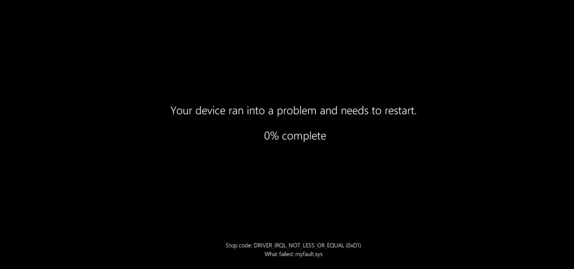 Nueva "pantalla negra de la muerte"
